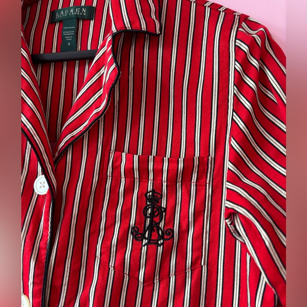 Lauren Ralph Lauren Red Striped Pajama Set - Picture 4 of 13